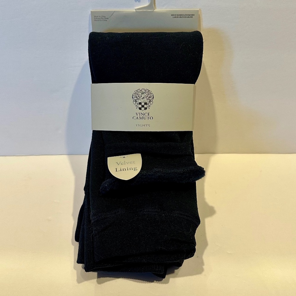 Vince Camuto Navy Velvet Lined Footless Tights